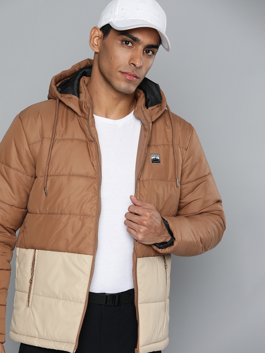 

HRX by Hrithik Roshan Men Colourblocked Outdoor Rapid-Dry Padded Jacket, Cream