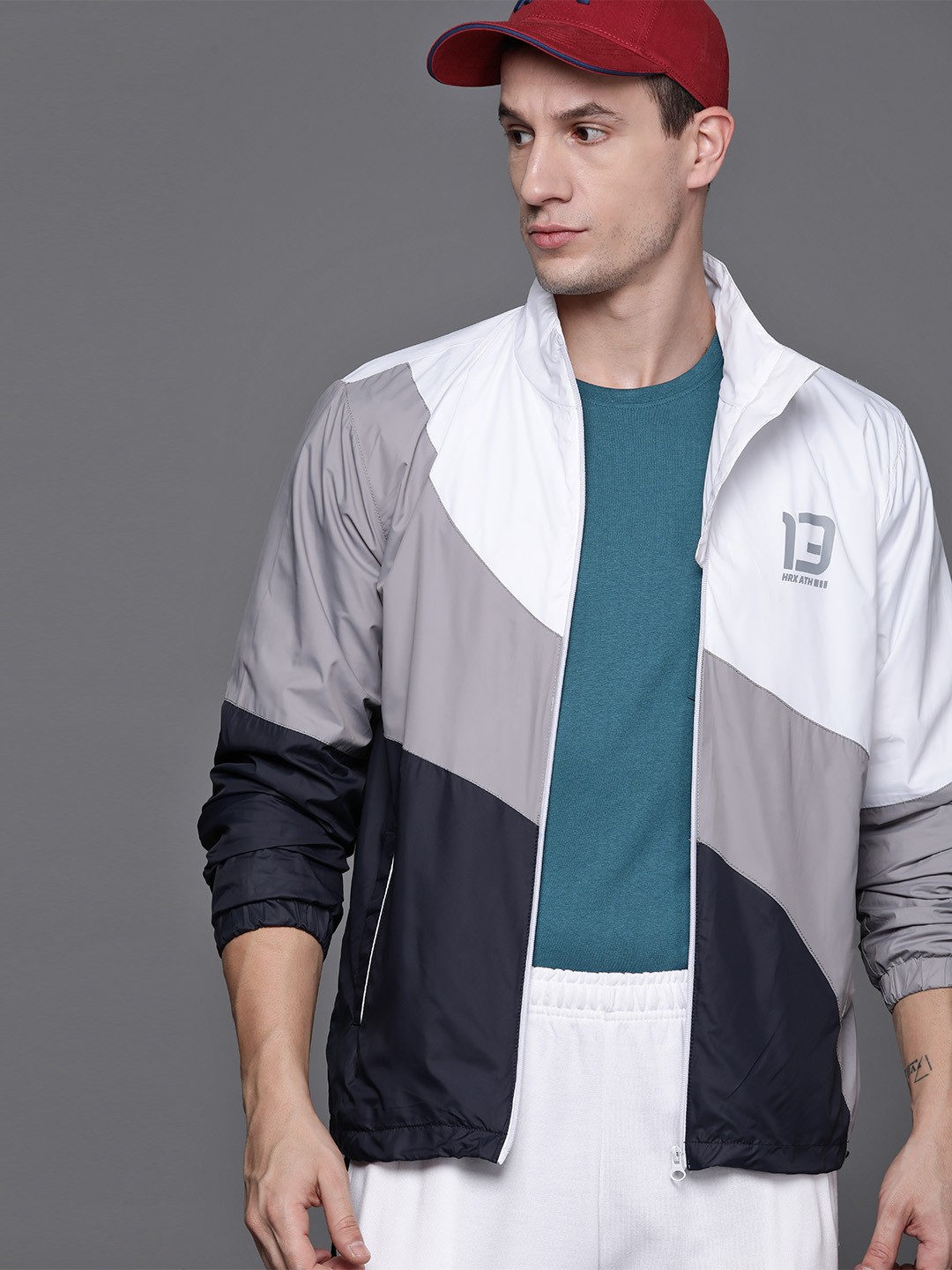 

HRX by Hrithik Roshan Colourblocked Lifestyle Jacket, White