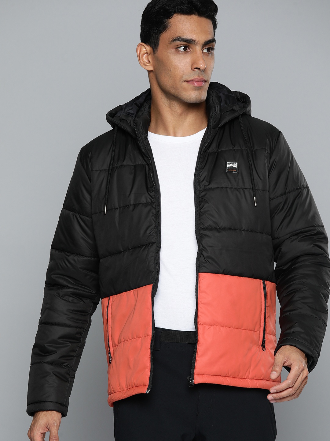 

HRX by Hrithik Roshan Men Colourblocked Outdoor Rapid-Dry Padded Jacket, Peach