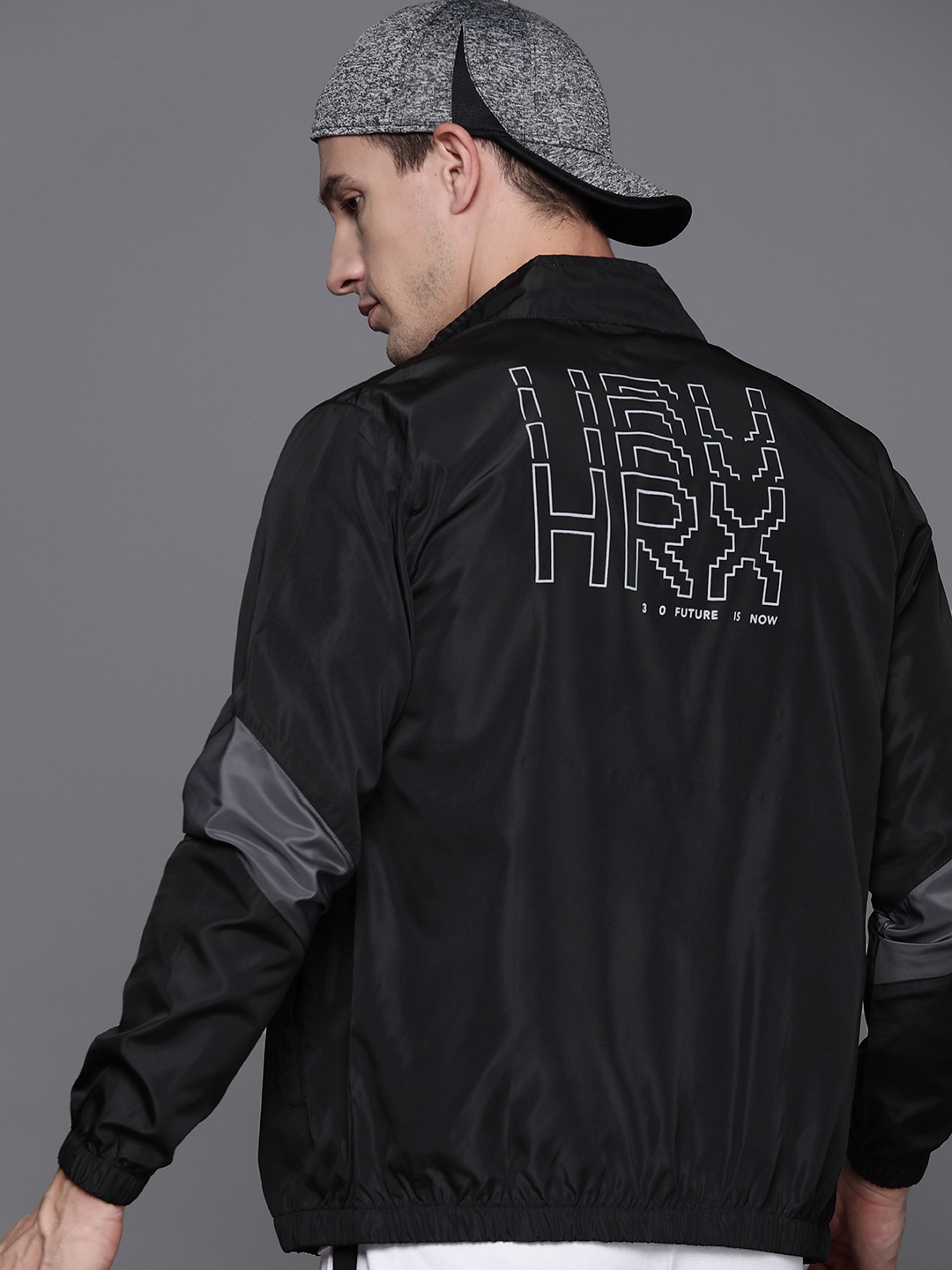 

HRX by Hrithik Roshan Men Back Brand Logo Rapid-Dry Tailored Jacket, Black