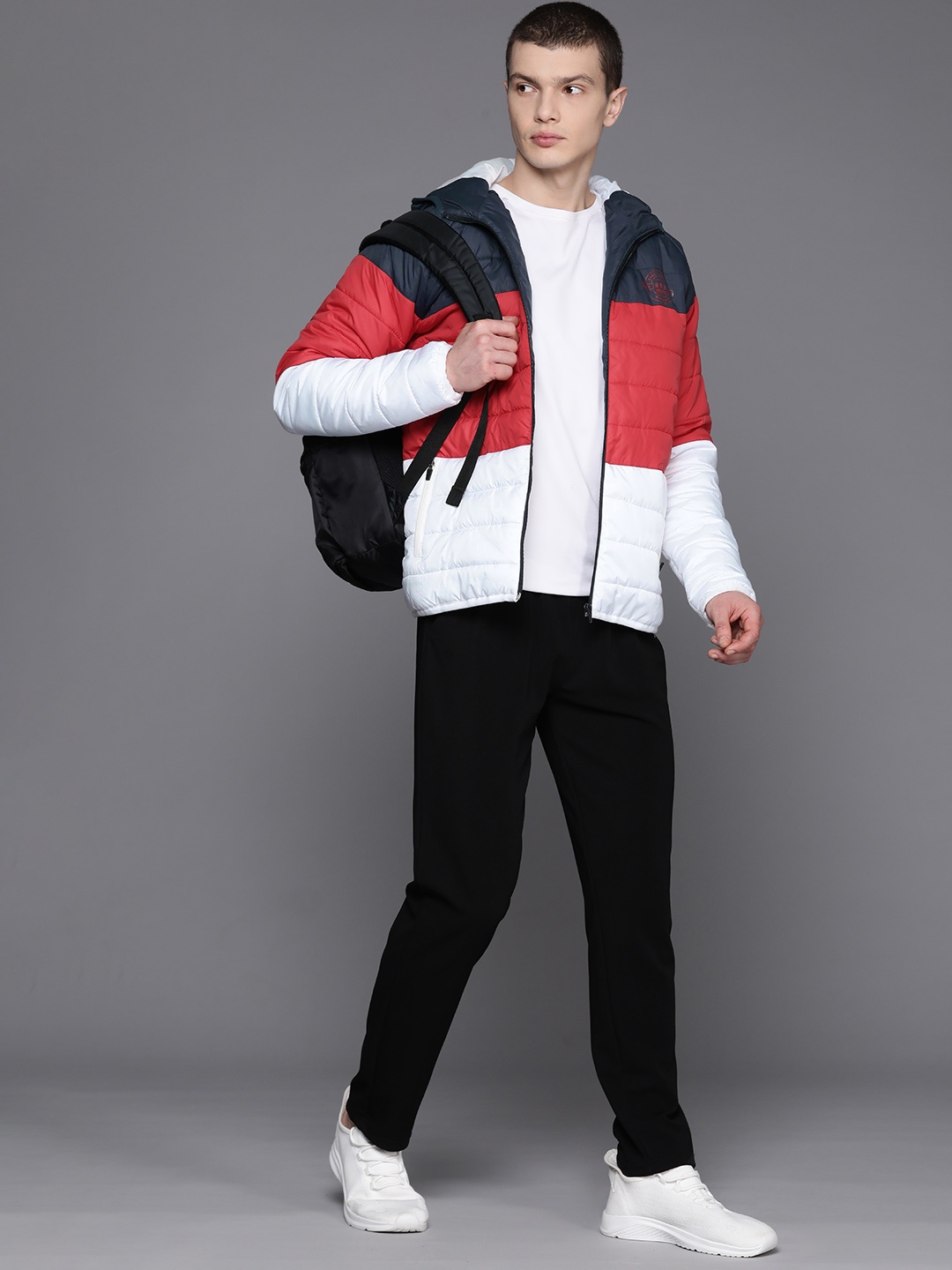 

HRX by Hrithik Roshan Colourblocked Hooded Padded Jacket, Red