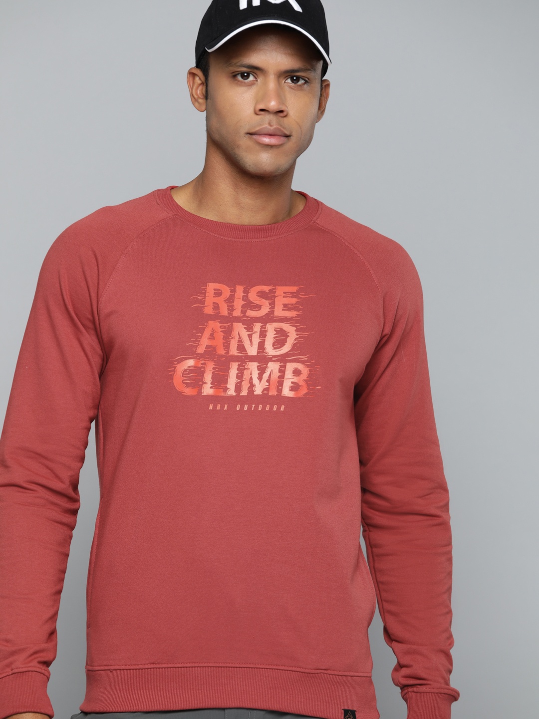 

HRX by Hrithik Roshan Printed Outdoor Sweatshirt, Rust