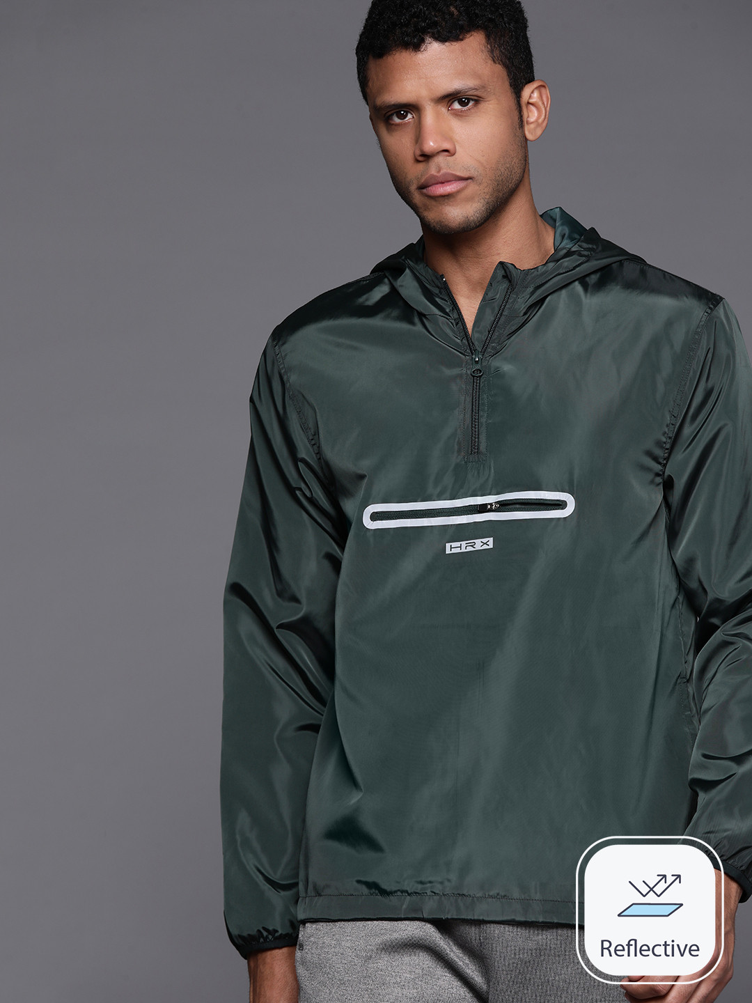

HRX by Hrithik Roshan Rapid Dry Training Tailored Jacket, Green