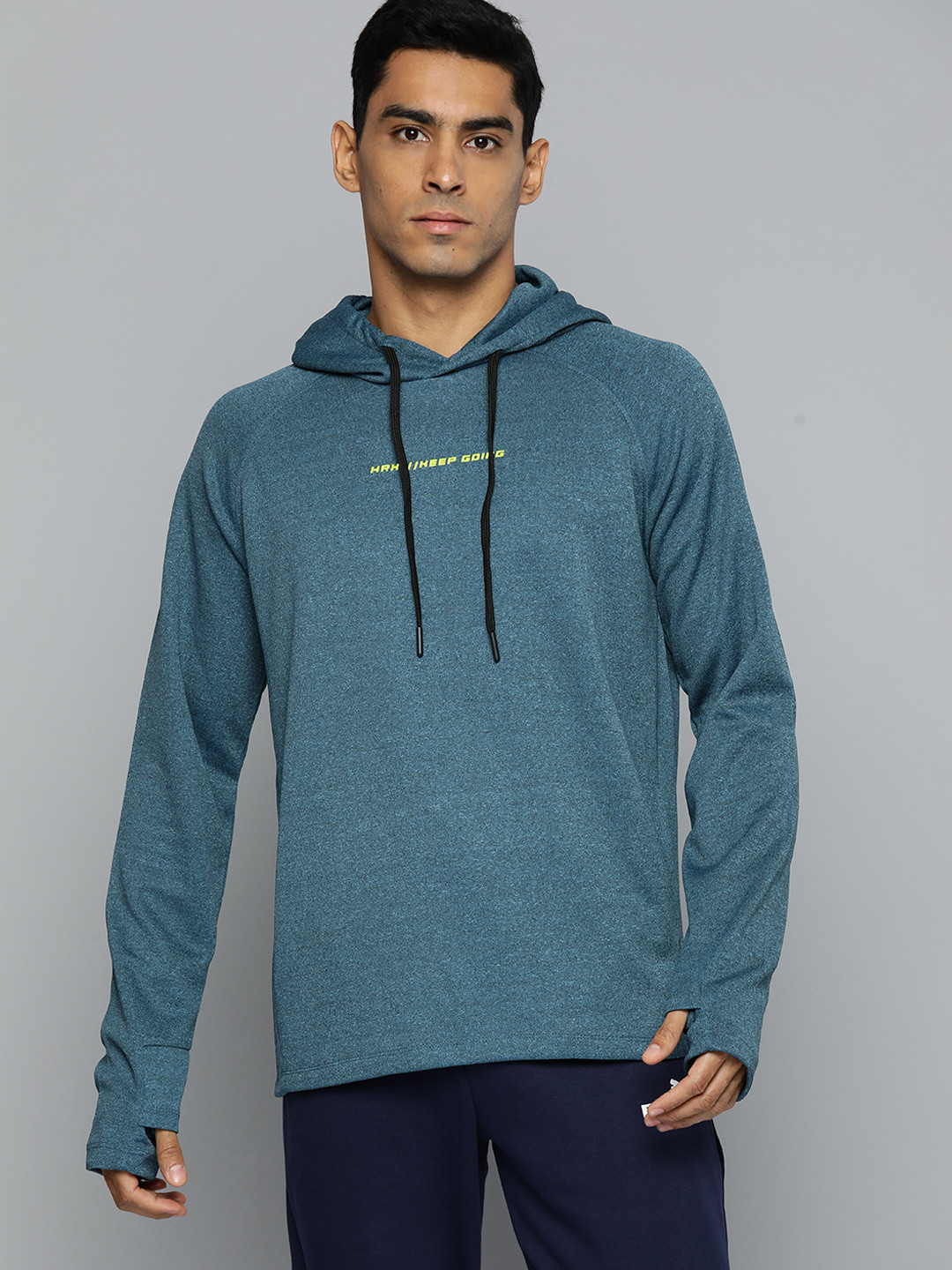

HRX by Hrithik Roshan Rapid-Dry Running Hooded Sweatshirt, Teal