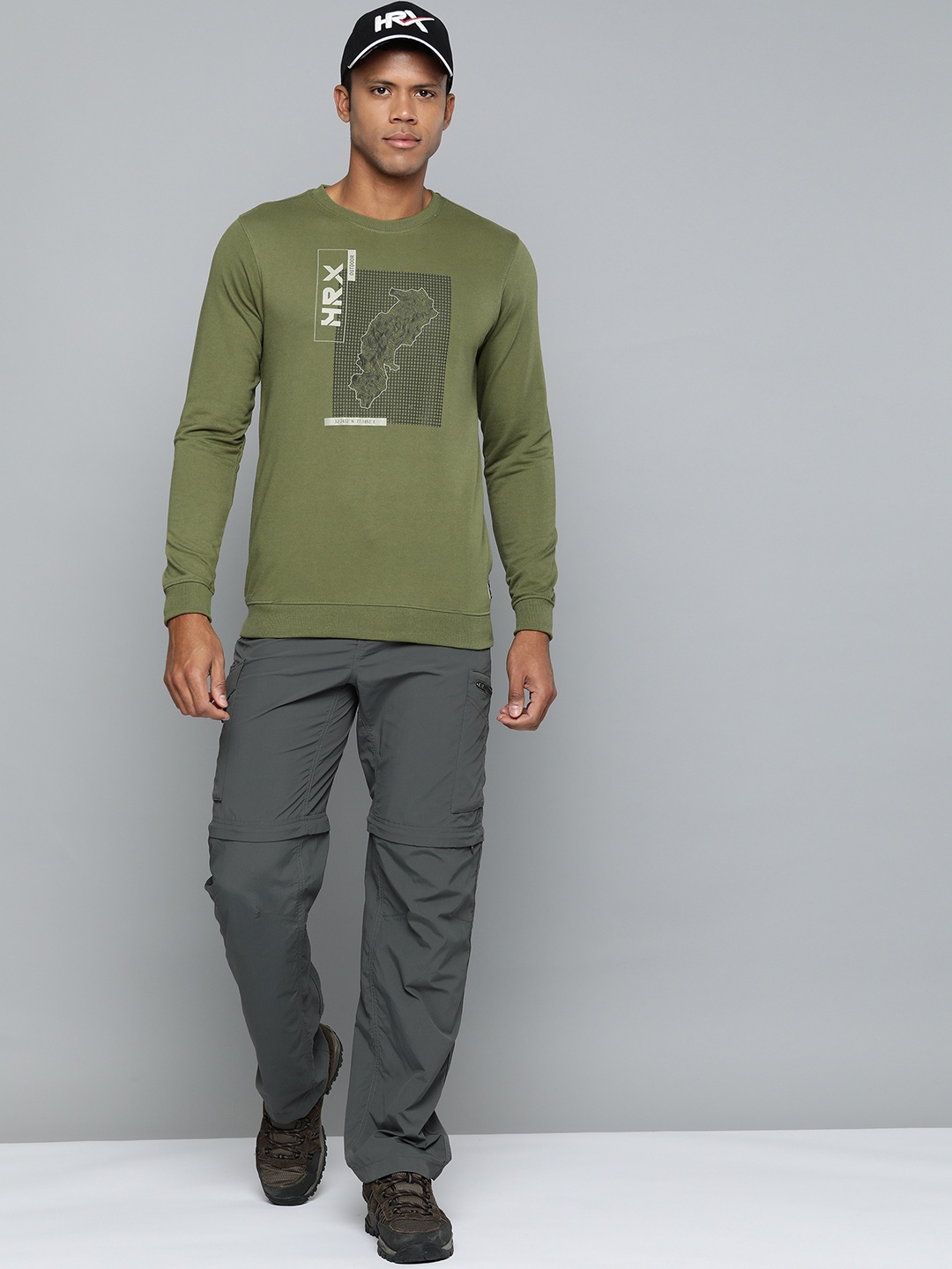 

HRX by Hrithik Roshan Regular Fit Outdoor Sweatshirt, Olive