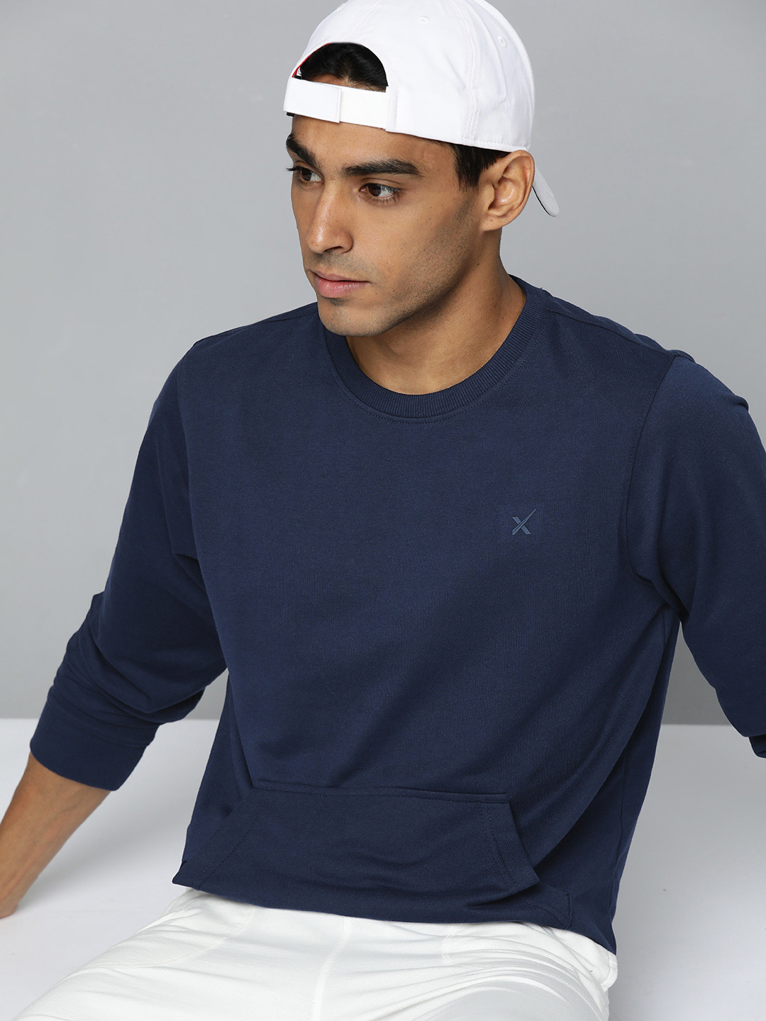 

HRX by Hrithik Roshan Regular Fit Pullover Sweatshirt, Navy blue
