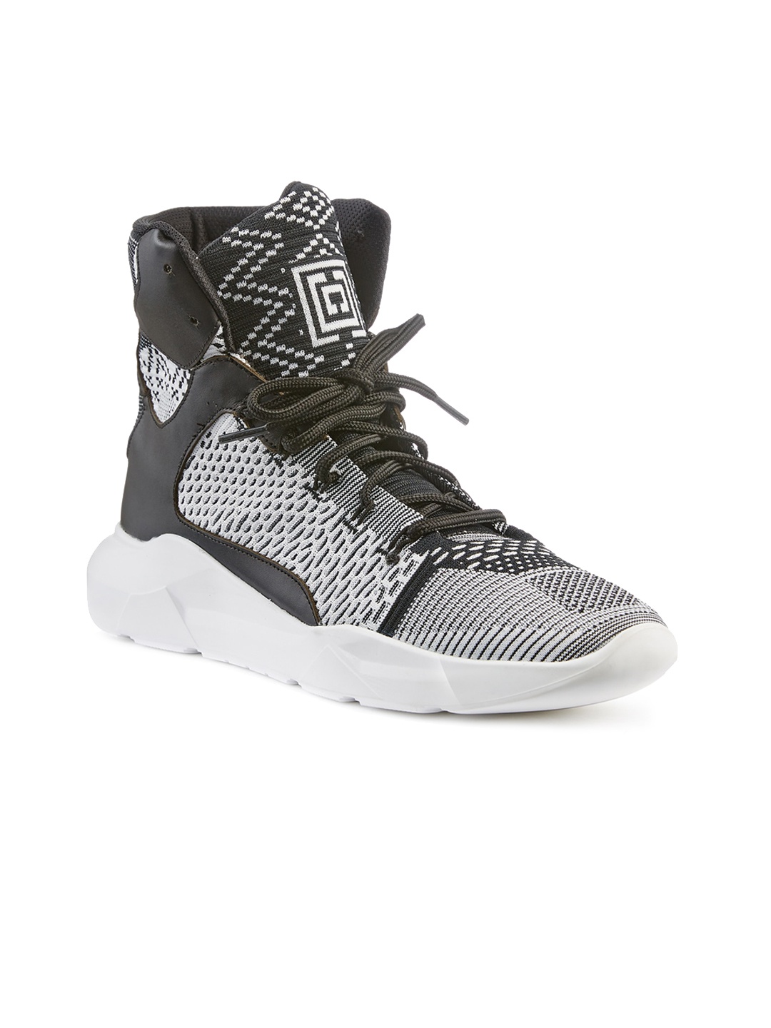 

FREESOUL Woven Design High-Top Sneakers, Black