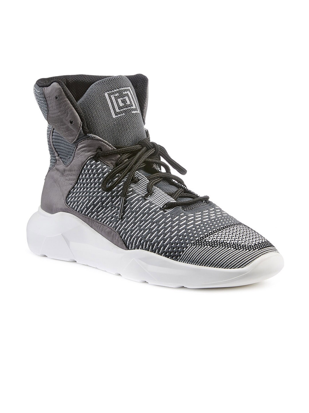 

FREESOUL Woven Design High-Top Sneakers, Grey