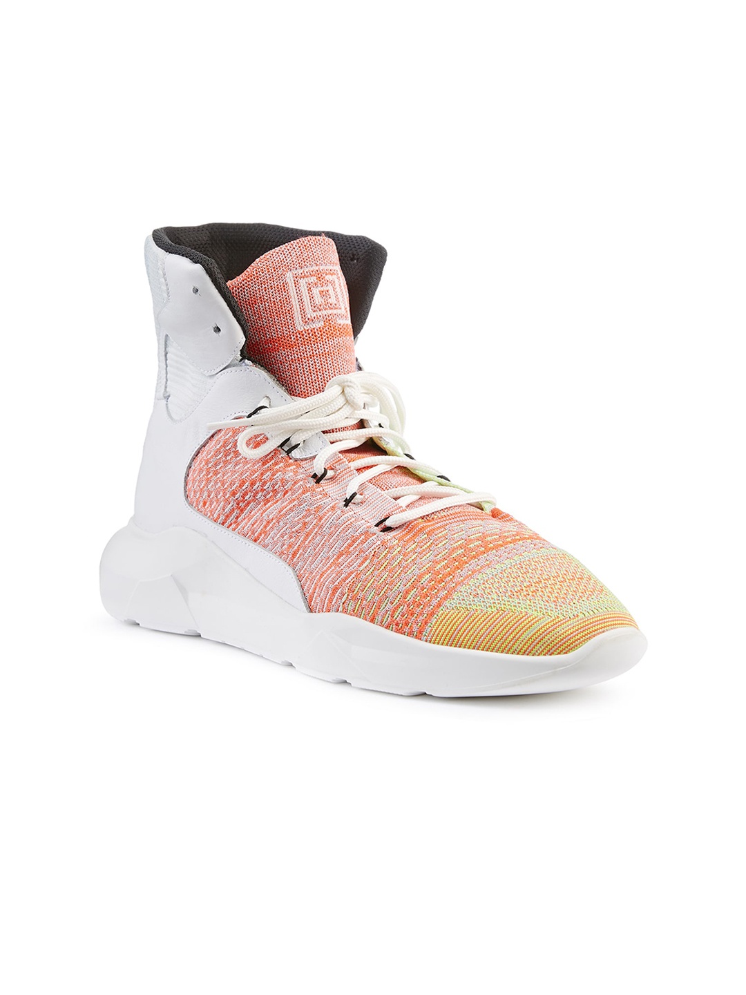 

FREESOUL Woven Design High-Top Sneakers, Orange