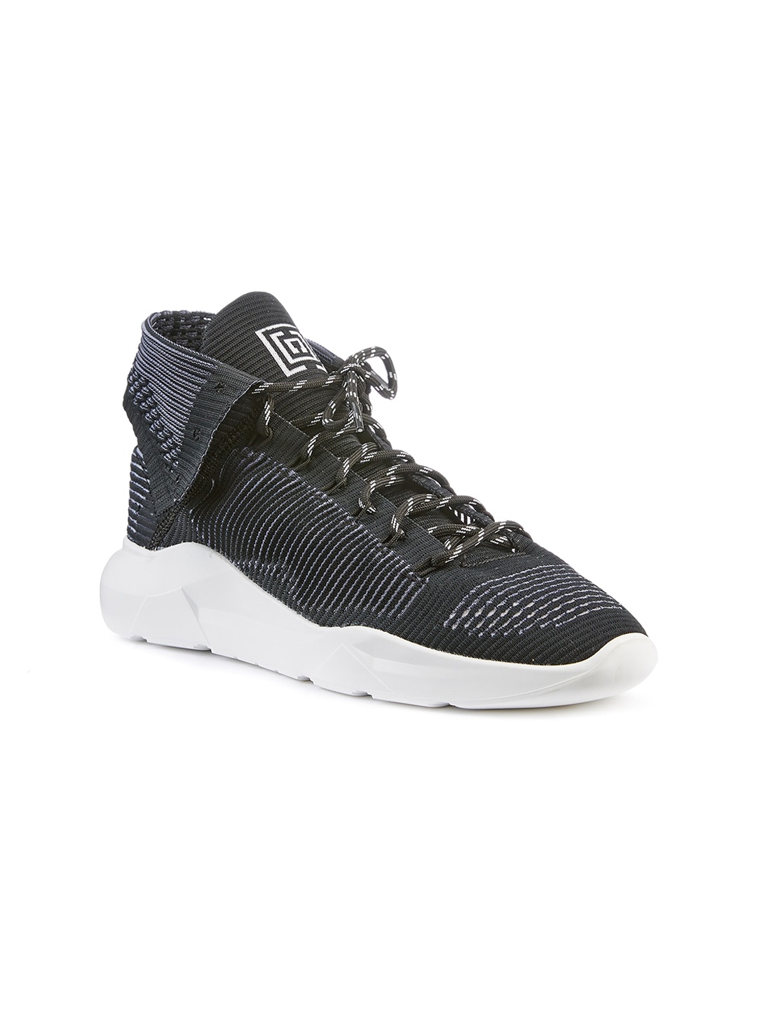 

FREESOUL Woven Design Mid-Top Sneakers, Black