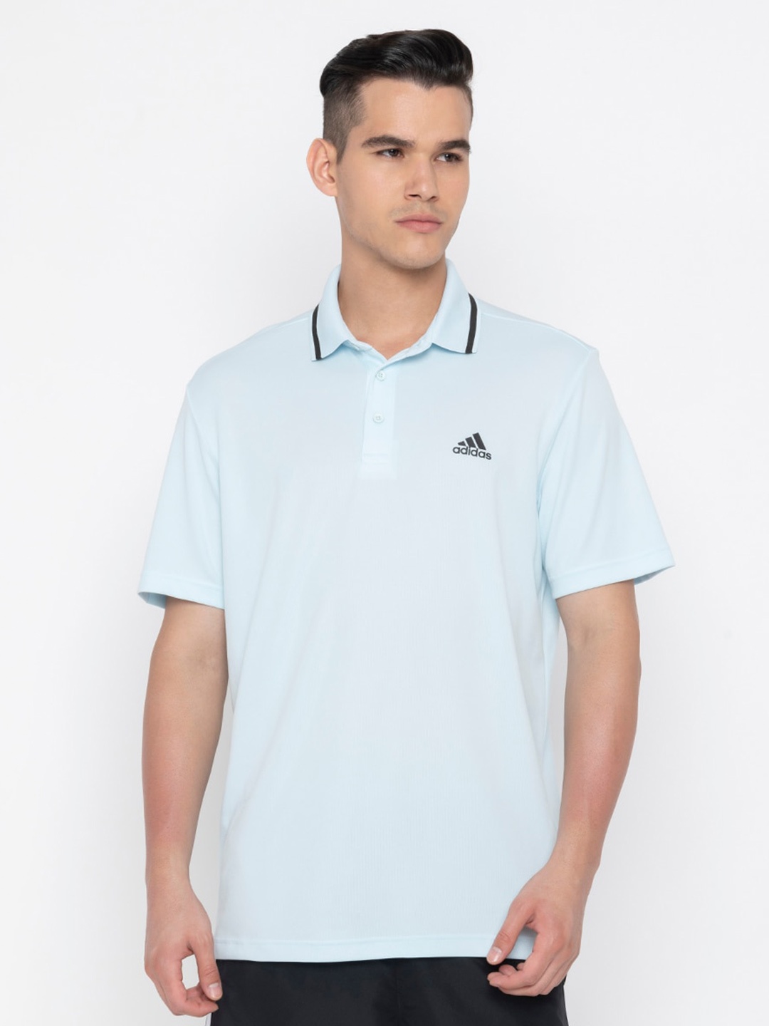 

ADIDAS Men Logo-Printed Polo T-Shirts, Blue