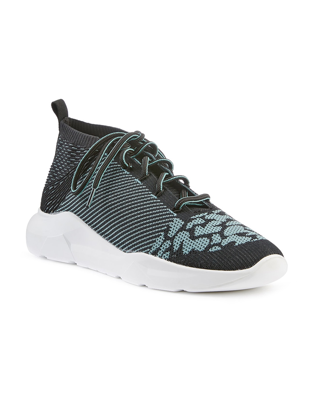

FREESOUL FREEDAY Mid Top Woven Design Textile Contrast Sole Sneakers, Grey