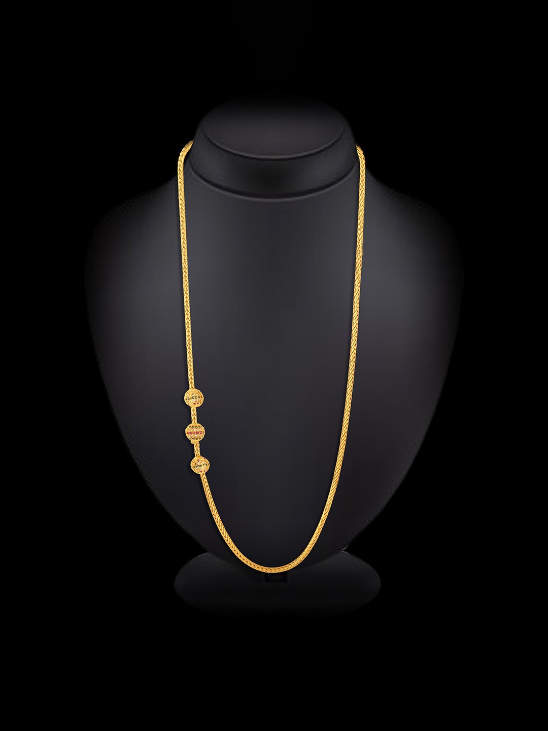 

MEENAZ Gold-Plated AD Stone Studded Temple Necklace