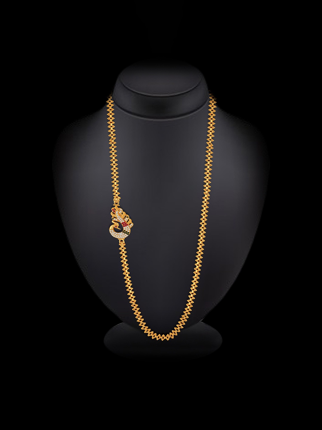 MEENAZ Gold-Plated Temple AD Stone Studded Necklace