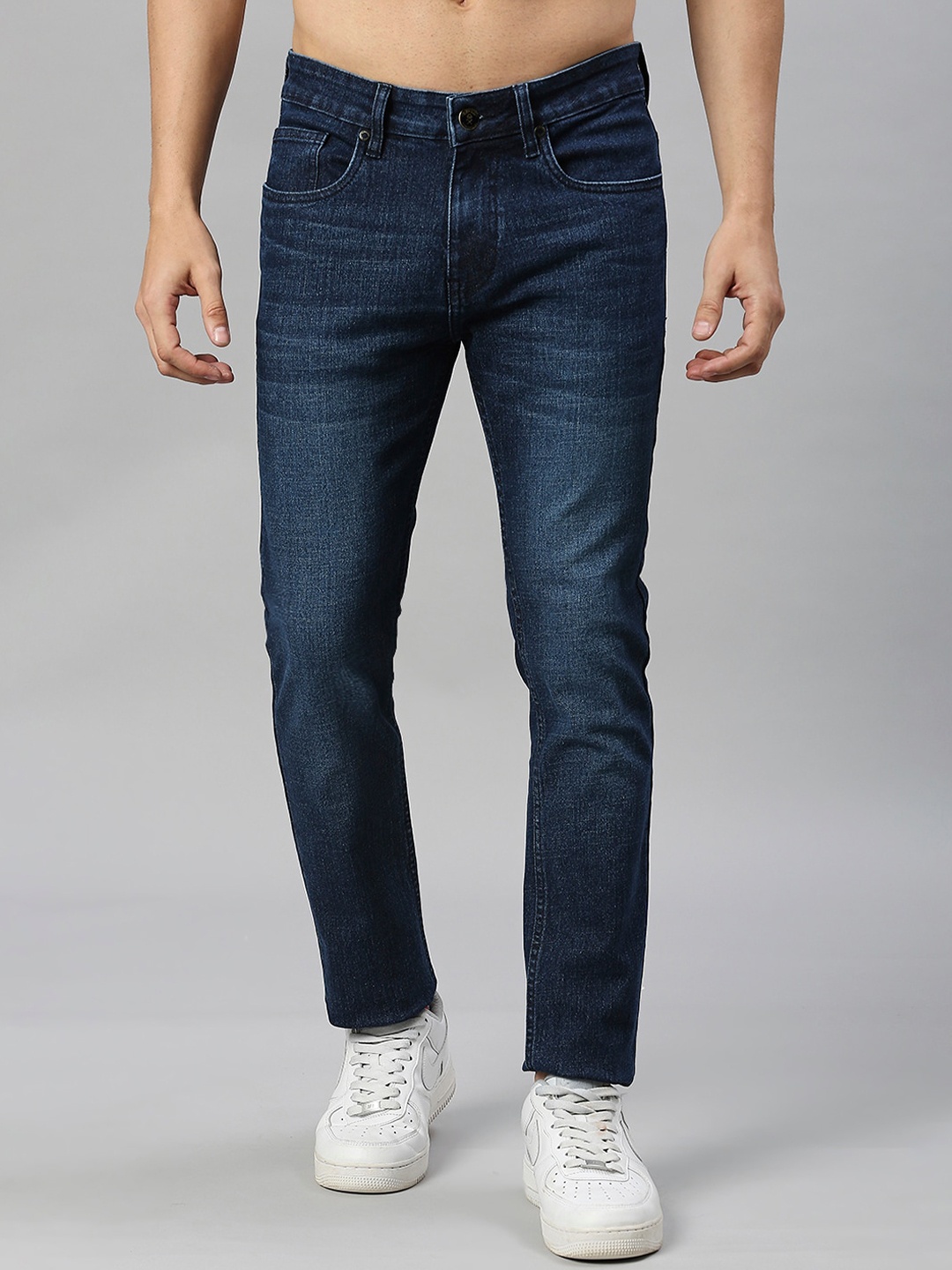 

Thomas Scott Men Classic Slim Fit Light Fade Stretchable Clean Look Jeans, Blue