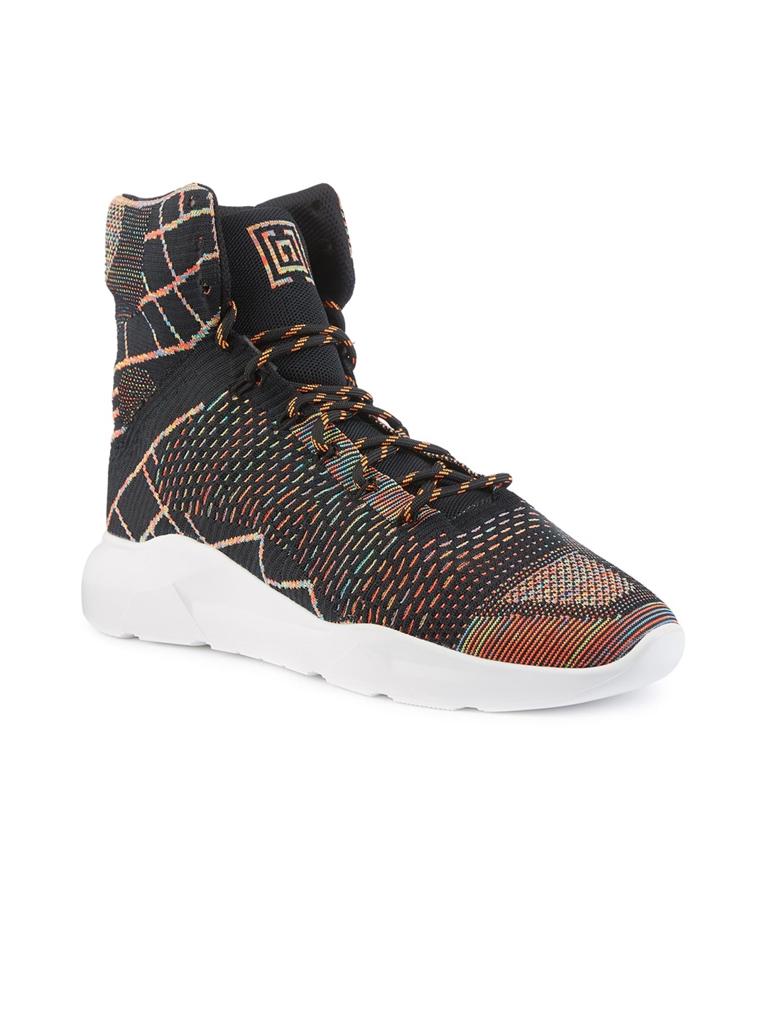 

FREESOUL Woven Design High-Top Sneakers, Black