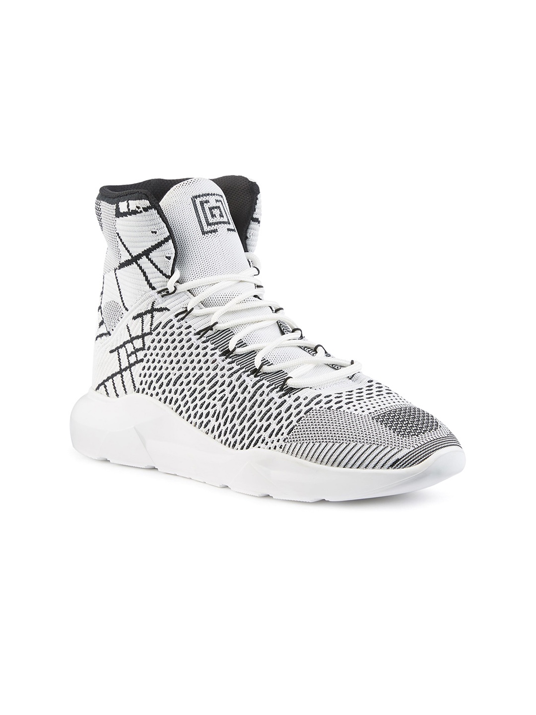 

FREESOUL Woven Design High-Top Sneakers, White