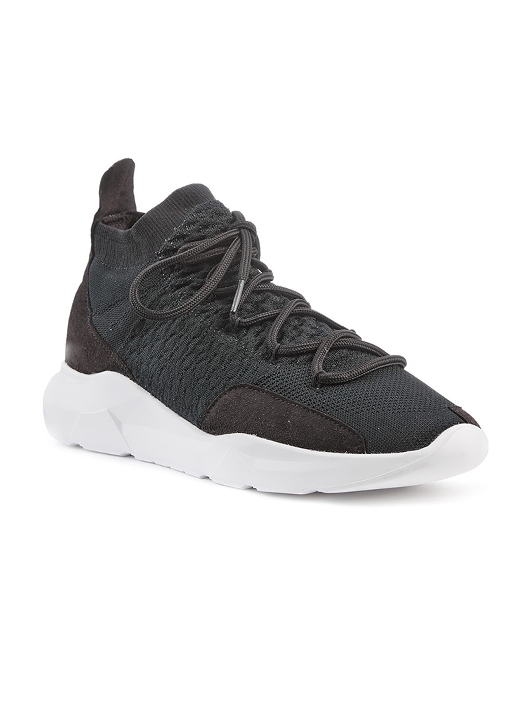 

FREESOUL Woven Design Mid-Top Sneakers, Black