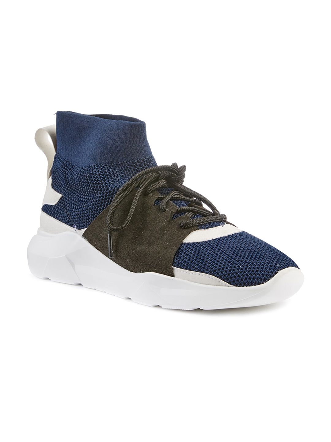 

FREESOUL FREERYNTH Mid Top Colourblocked Textile Contrast Sole Sneakers, Blue
