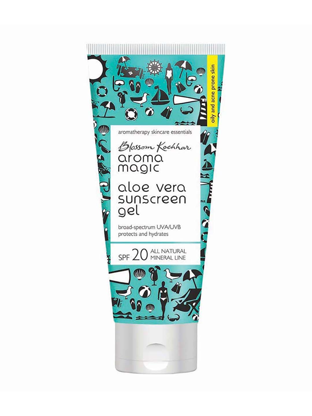 

Aroma Magic Aloe Vera SPF 20 Sunscreen Gel To Protect & Hydrate Skin - 100ml, Blue