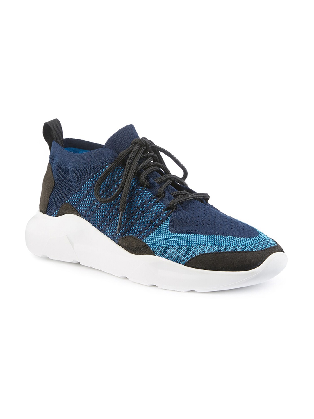 

FREESOUL FREESTOP Woven Design Textile Contrast Sole Sneakers, Navy blue