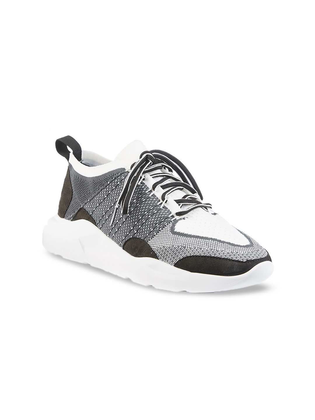 

FREESOUL FREESTOP Woven Design Textile Contrast Sole Sneakers, White
