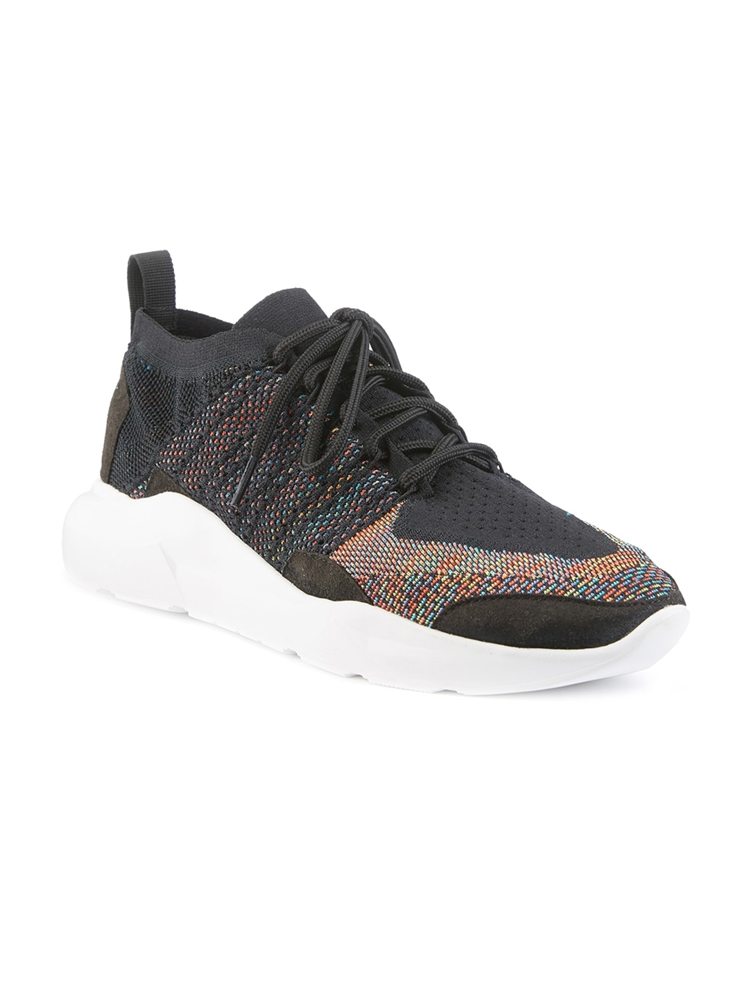 

FREESOUL Woven Design Textile Contrast Sole Sneakers, Grey