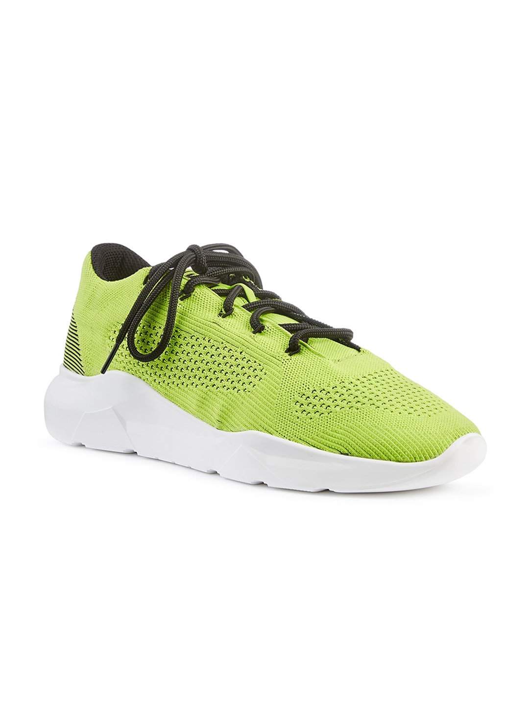 

FREESOUL FREEWAVE Woven Design Textile Contrast Sole Sneakers, Lime green