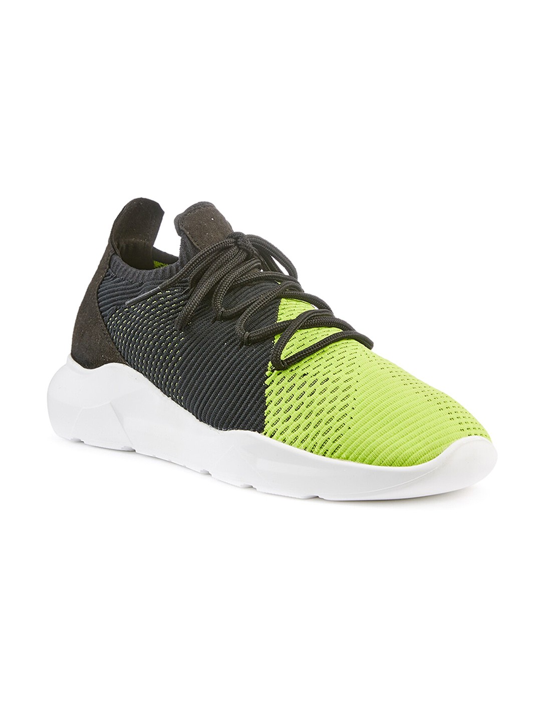 

FREESOUL FREEWAYNE Colourblocked Textile Contrast Sole Sneakers, Lime green