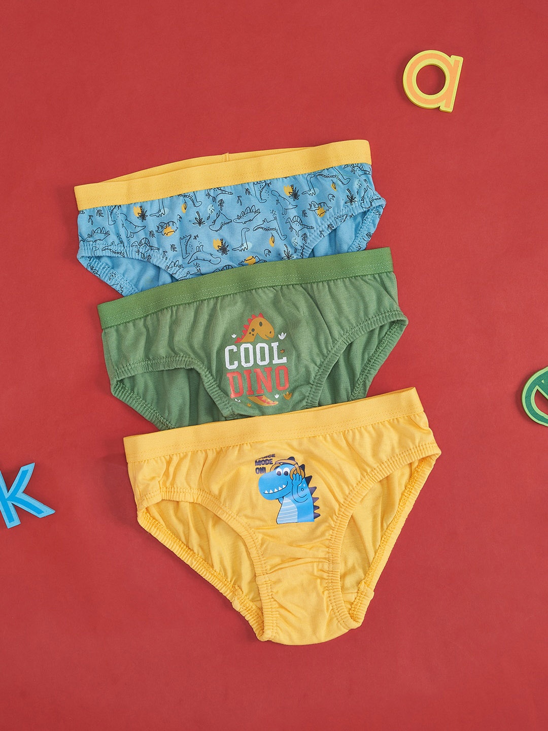

Pantaloons Junior Boys Pack Of 3 Printed Cotton Basic Briefs, Blue