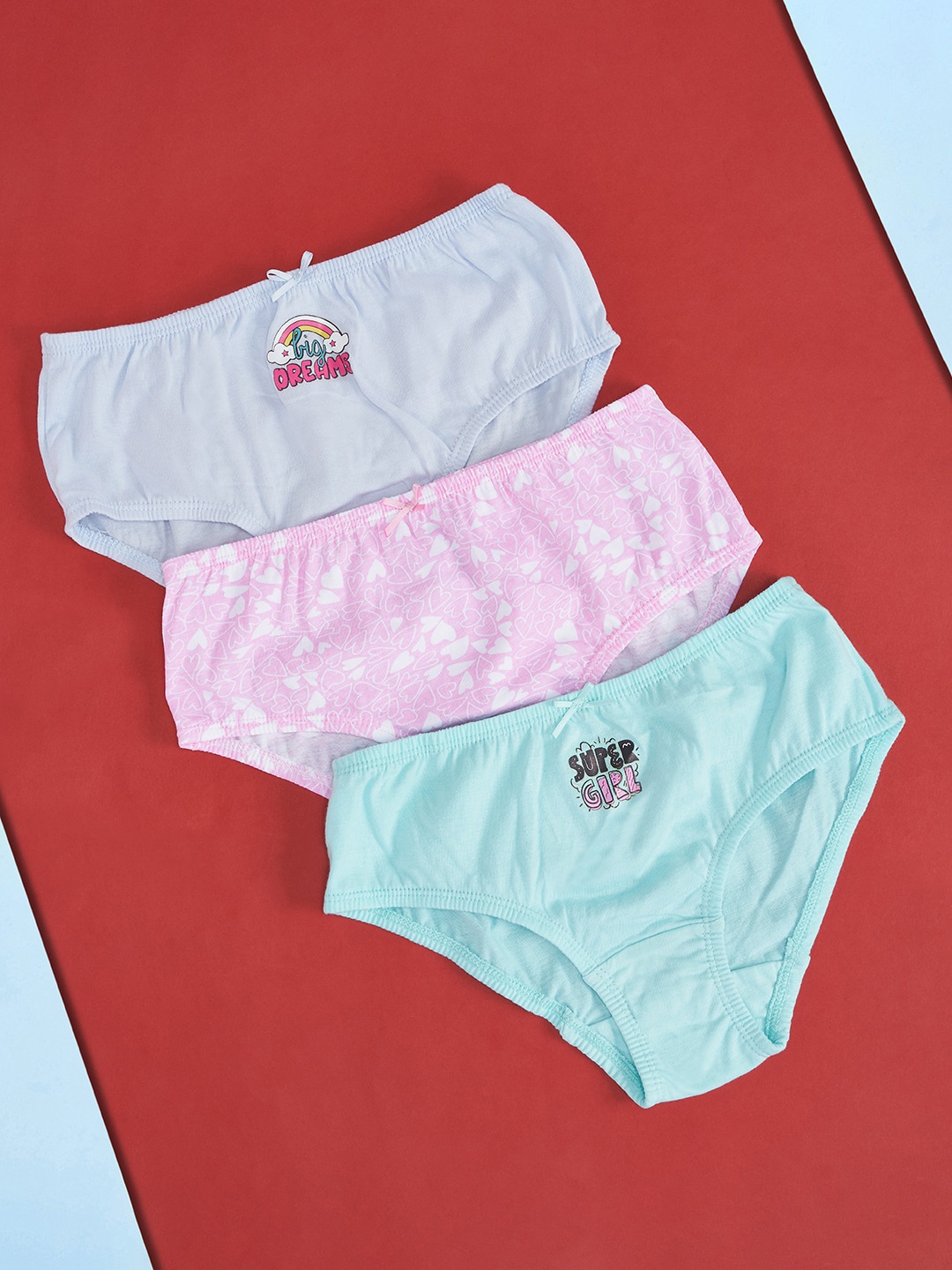 

Pantaloons Junior Girls Pack Of 3 Printed Cotton Basic Briefs, Pink
