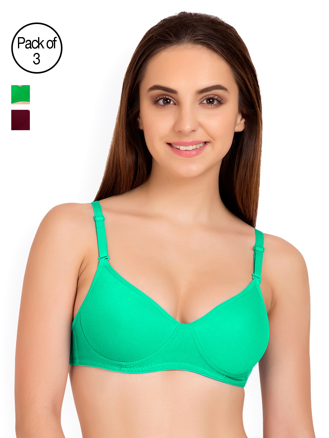 

Tweens Pack of 3 T-shirt Bras TW91301, Green