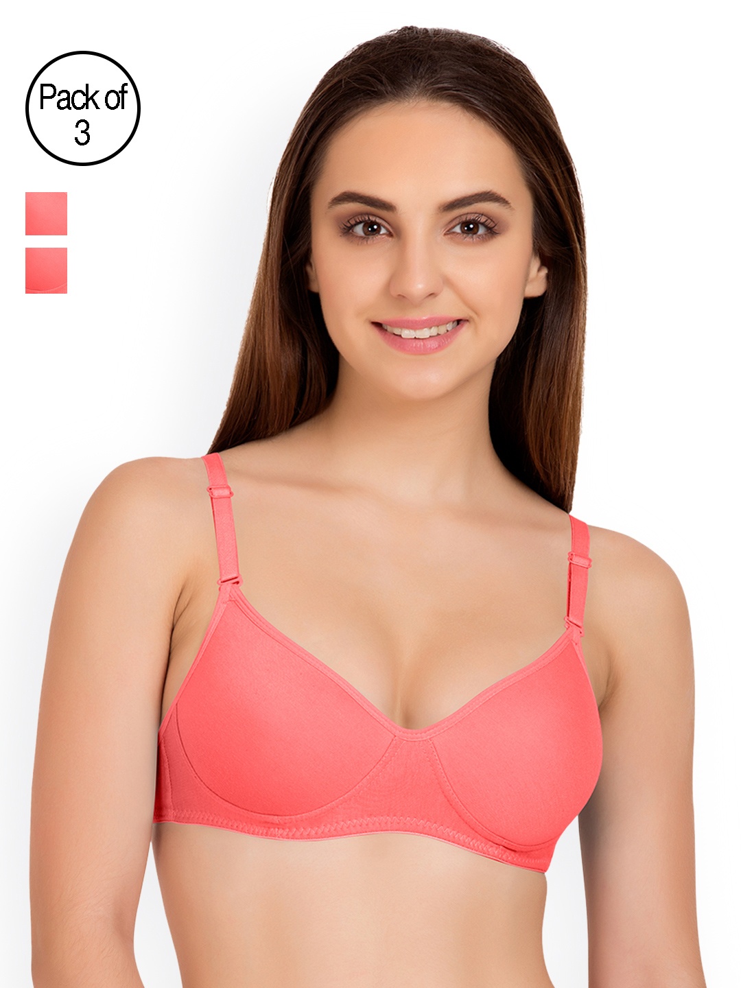 

Tweens Pack of 3 Full-Coverage T-shirt Bras TW91301, Pink