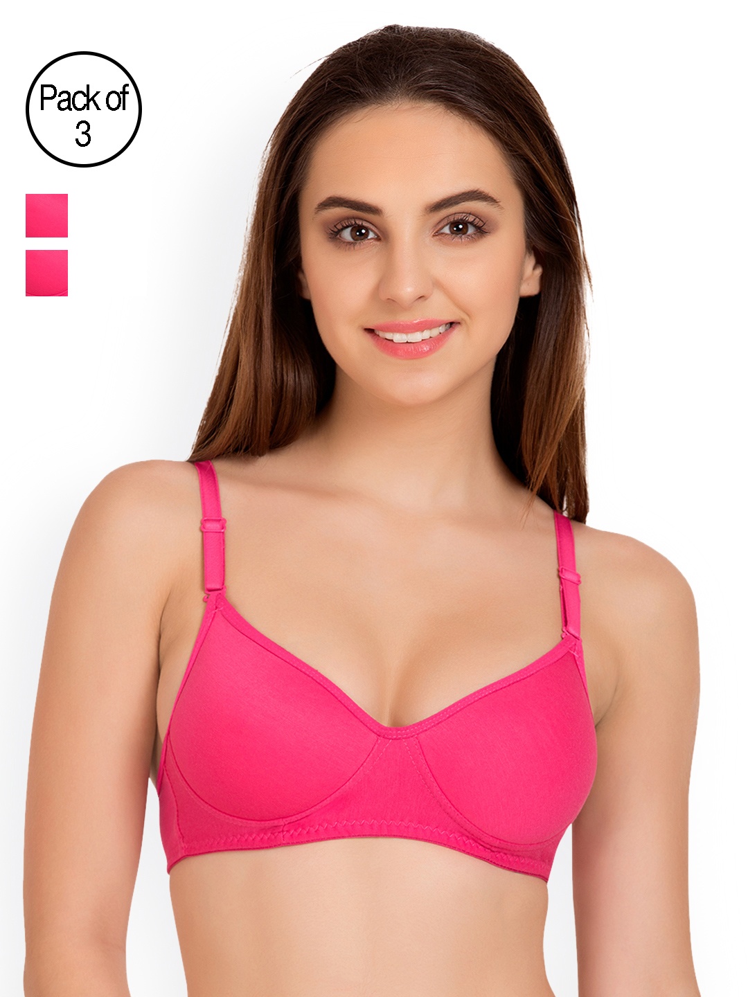 

Tweens Pink Pack of 3 Full-Coverage T-shirt Bras TW91301