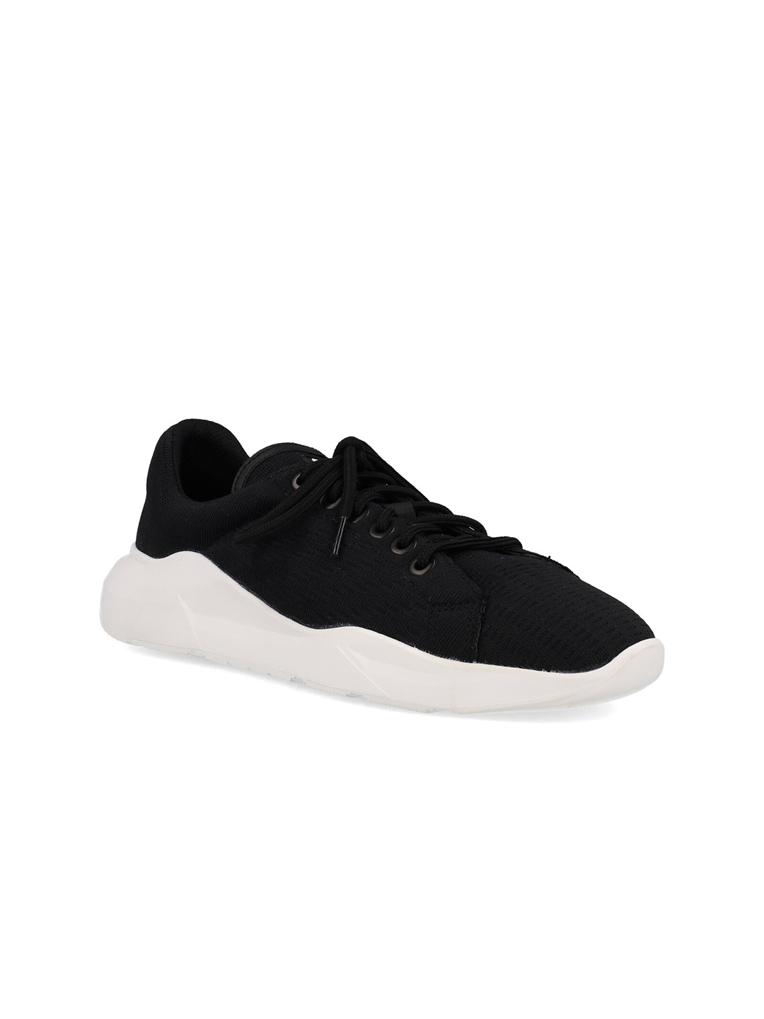 

FREESOUL WoUnisex Woven Design Textile Contrast Sole Sneakers, Black