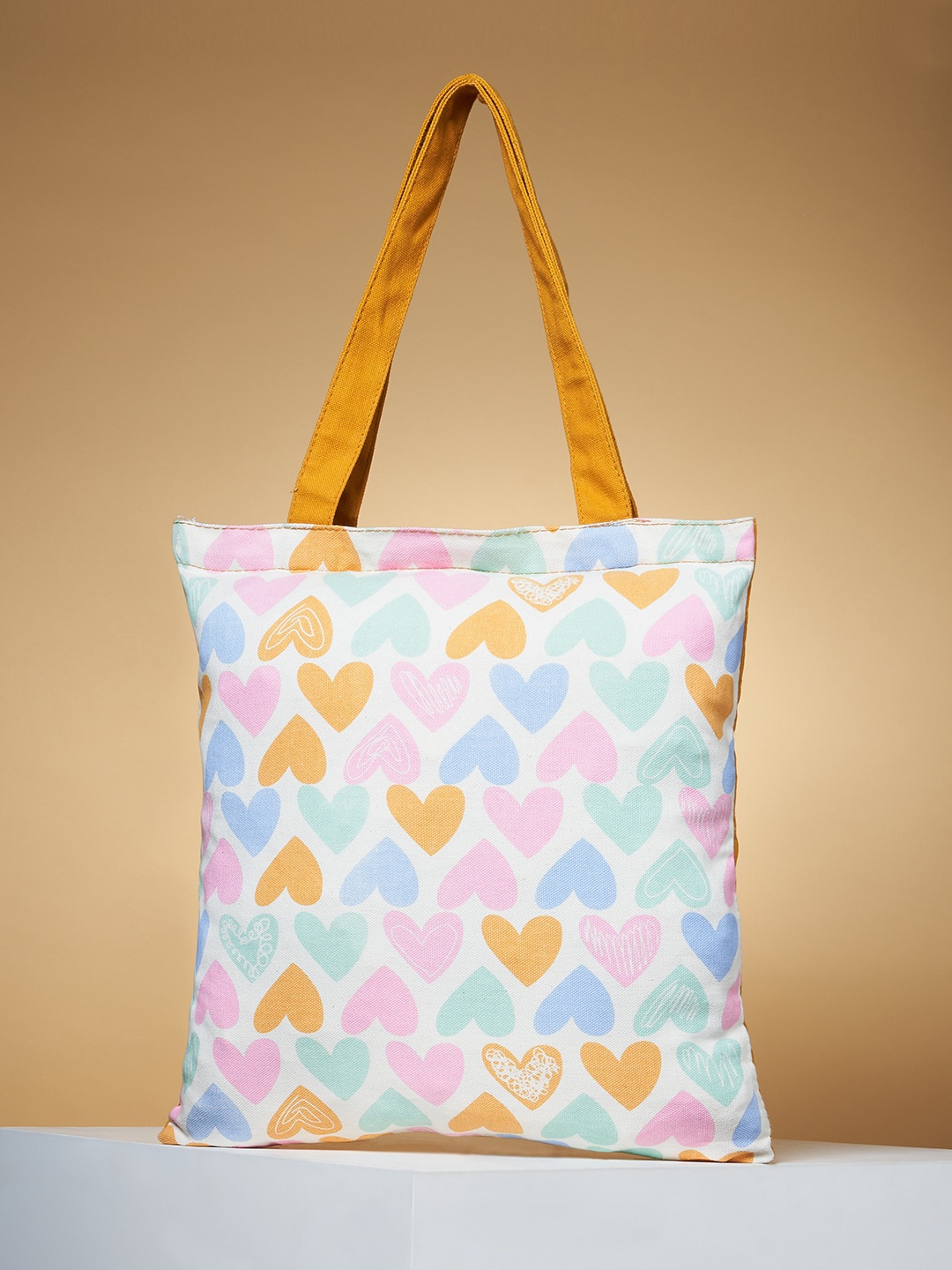Forever Glam by Pantaloons Printed Structured Tote Bag, White