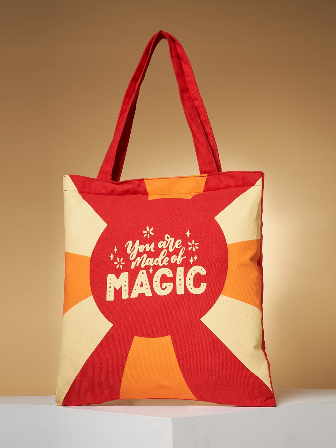

Forever Glam by Pantaloons Typography Printed Structured Tote Bag, Red