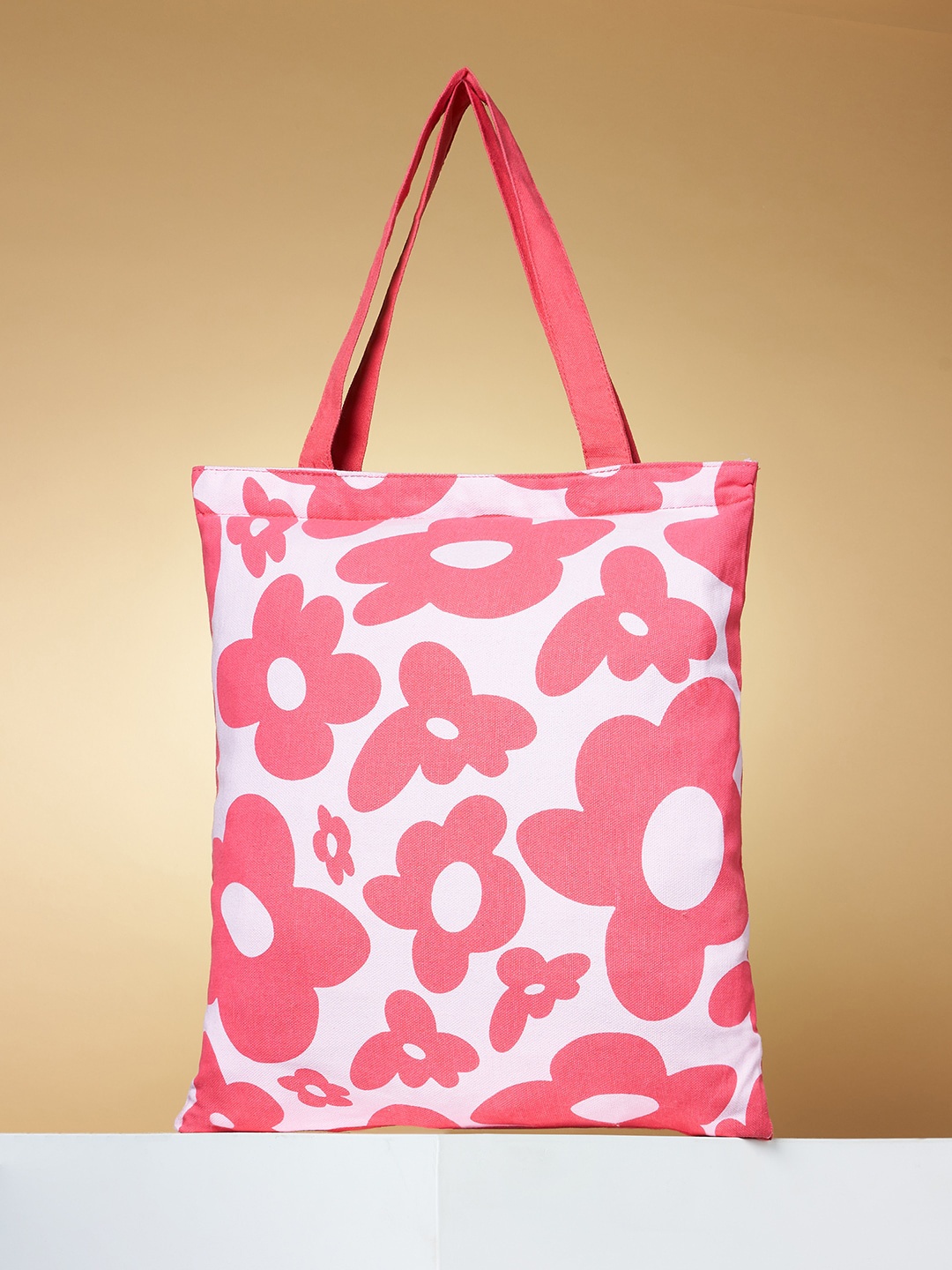 

Forever Glam by Pantaloons Floral Printed Structured Tote Bag, Pink