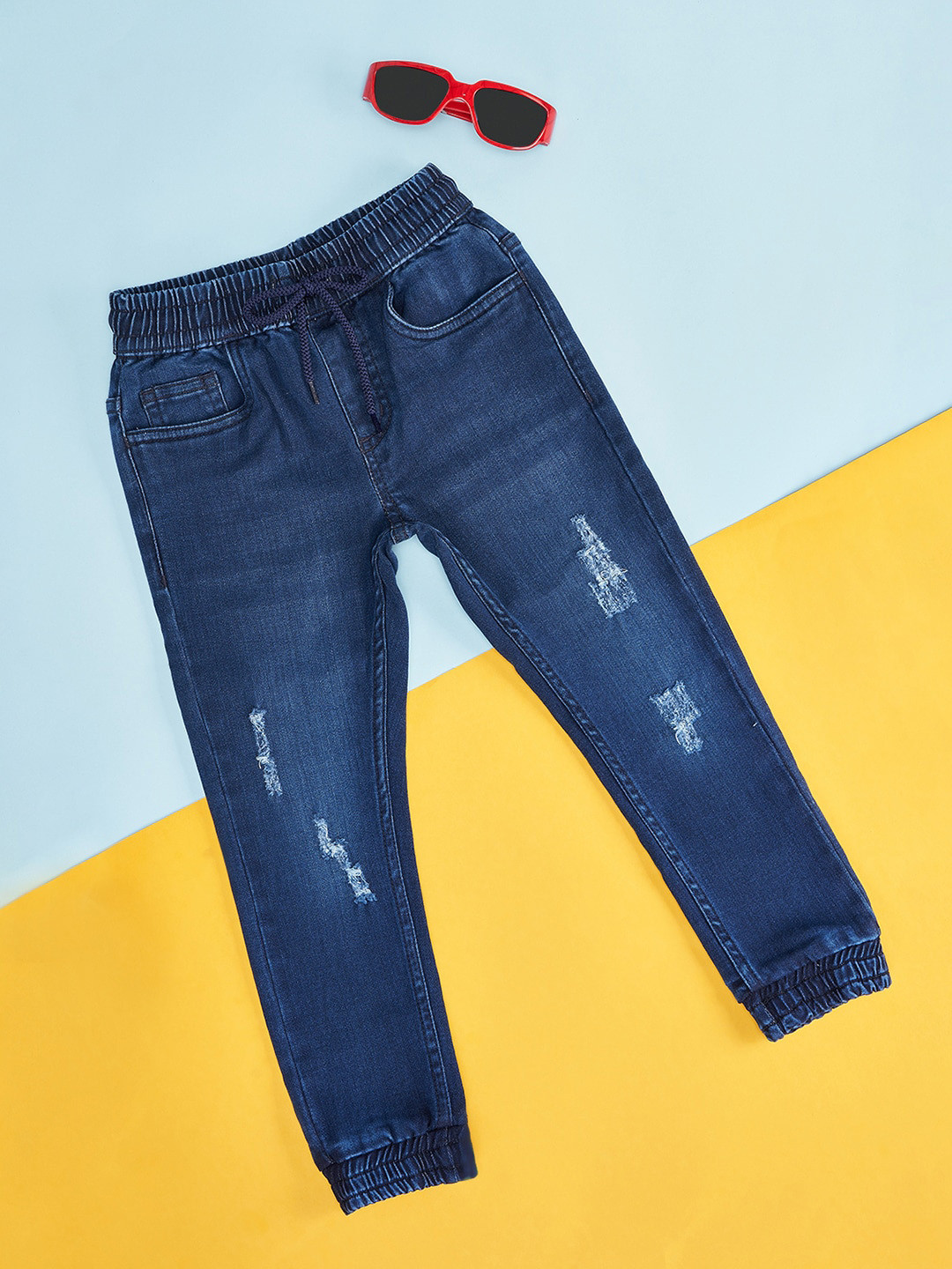 

Pantaloons Junior Boys Mildly Distressed Light Fade Jeans, Blue