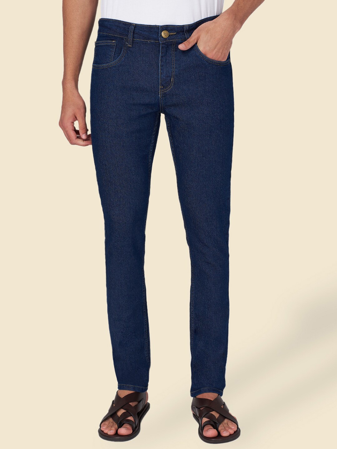 

YU by Pantaloons Men Clean Look Skinny Fit Cotton Jeans, Blue