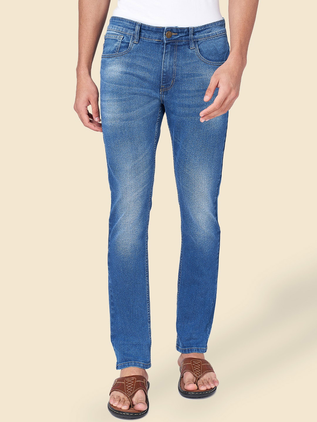 

YU by Pantaloons Men Mid-Rise Skinny Fit Heavy Fade Jeans, Blue