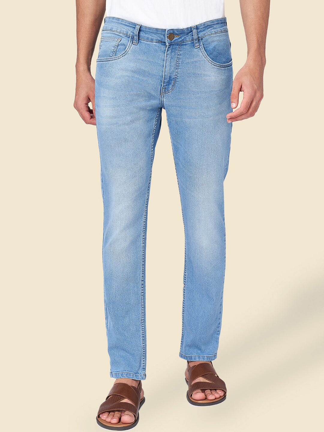

YU by Pantaloons Men Mid-Rise Tapered Fit Light Fade Jeans, Blue