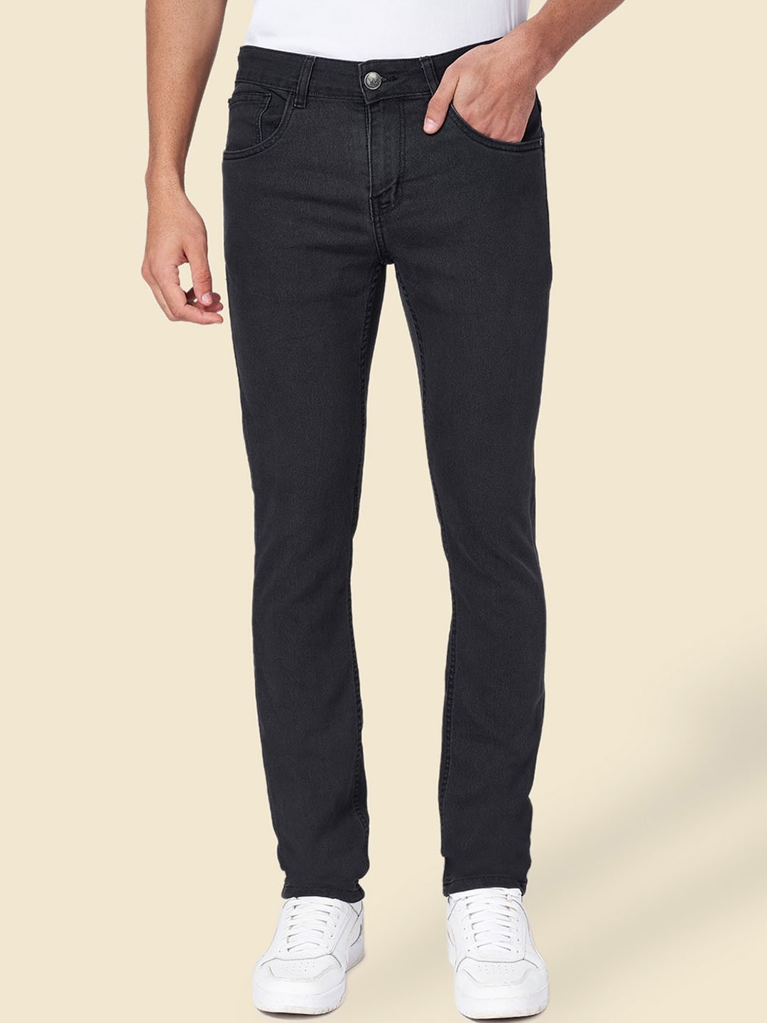 

YU by Pantaloons Men Mid-Rise Skinny Fit Dark Shade Jeans, Grey