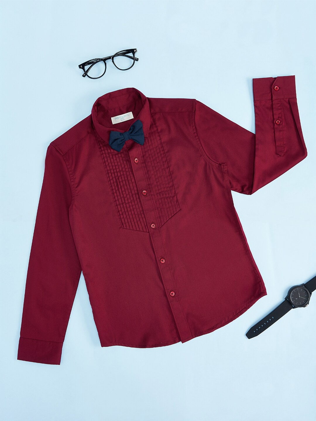 

Pantaloons Junior Boys Cotton Shirt With Bow, Maroon