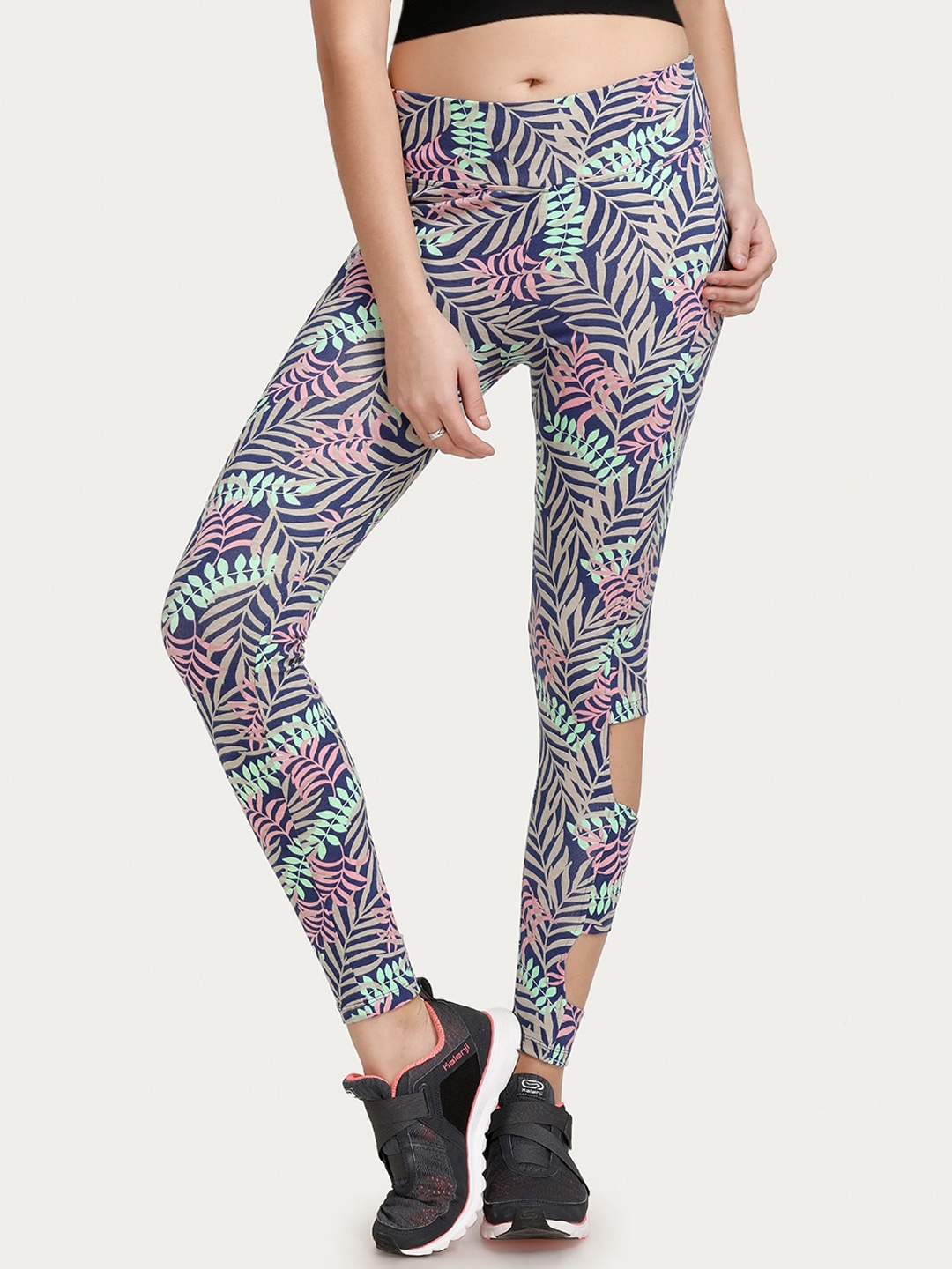 

WEST VOGUE by Zivame Multicoloured Leaf Print Tights, Multi