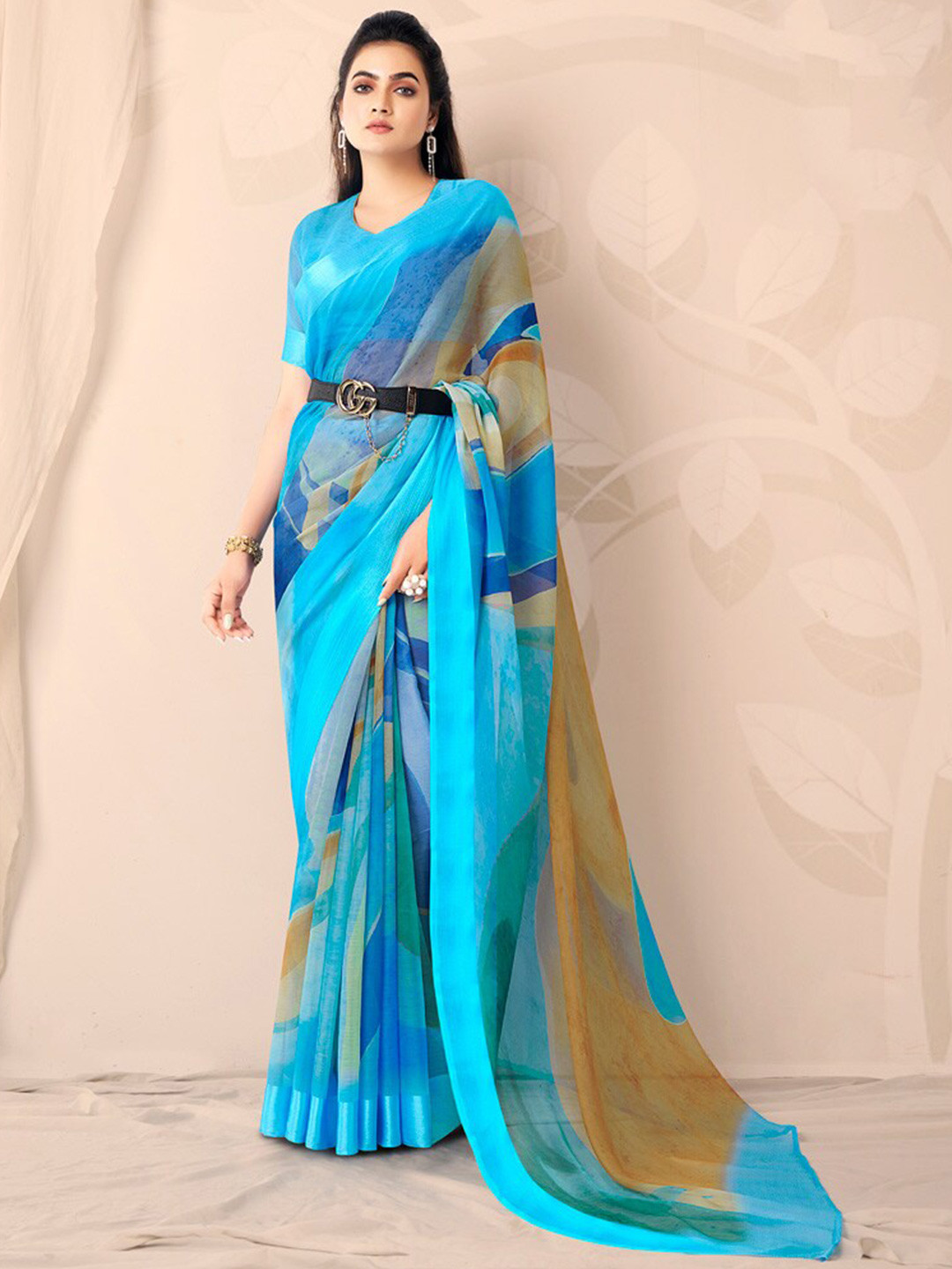 

Vishal Prints Abstract Printed Saree, Blue