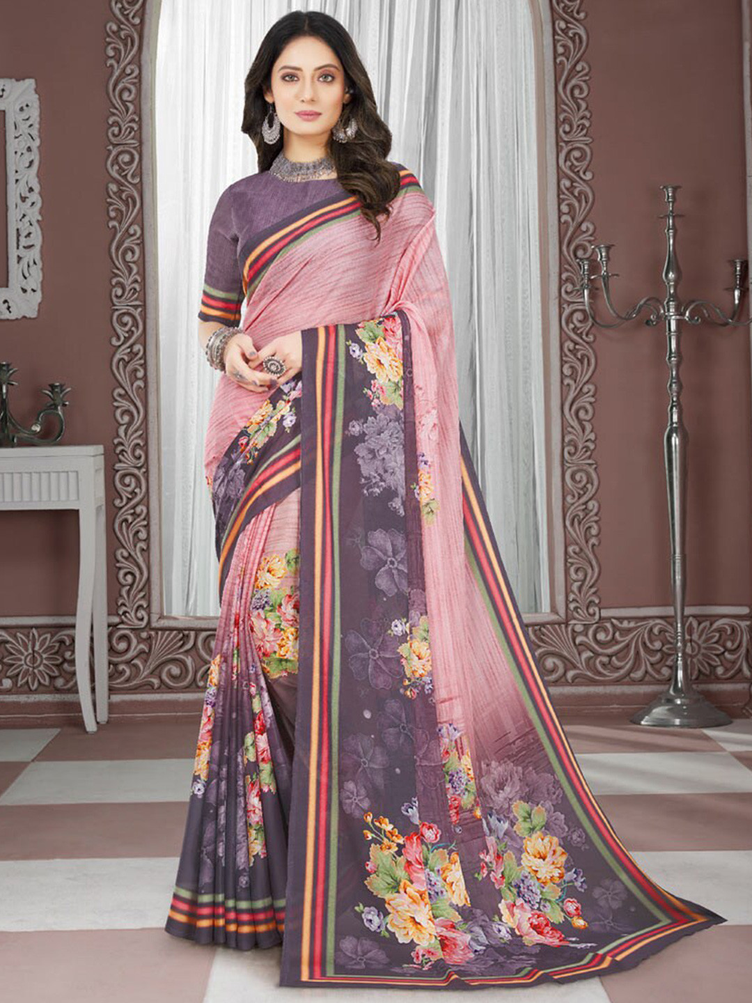 

Vishal Prints Floral Printed Saree, Mauve