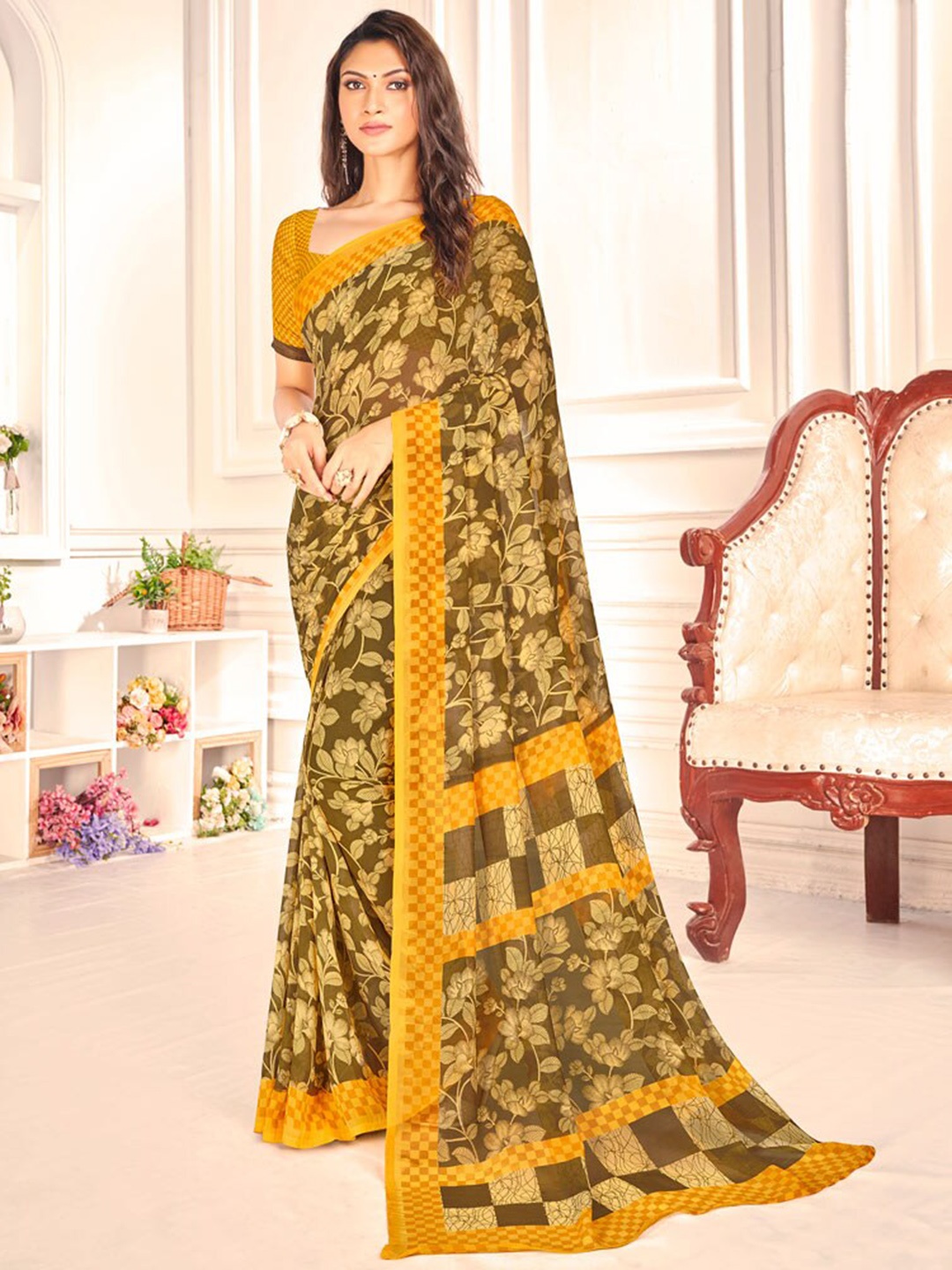 

Vishal Prints Floral Printed Saree, Orange