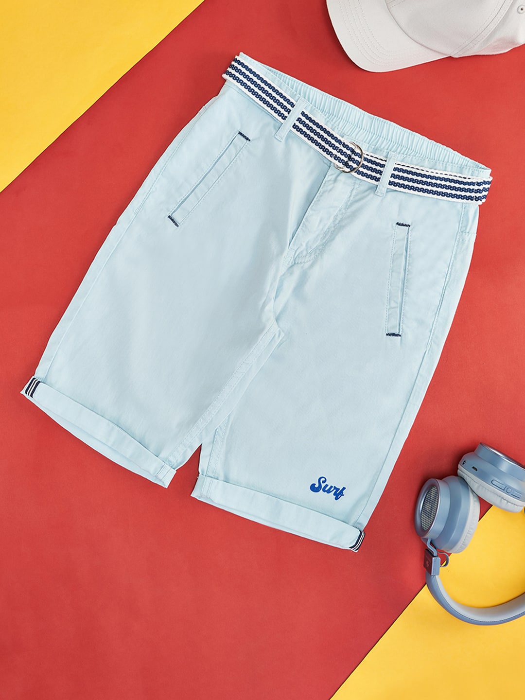 

Pantaloons Junior Boys Mid-Rise Cotton Shorts, Blue