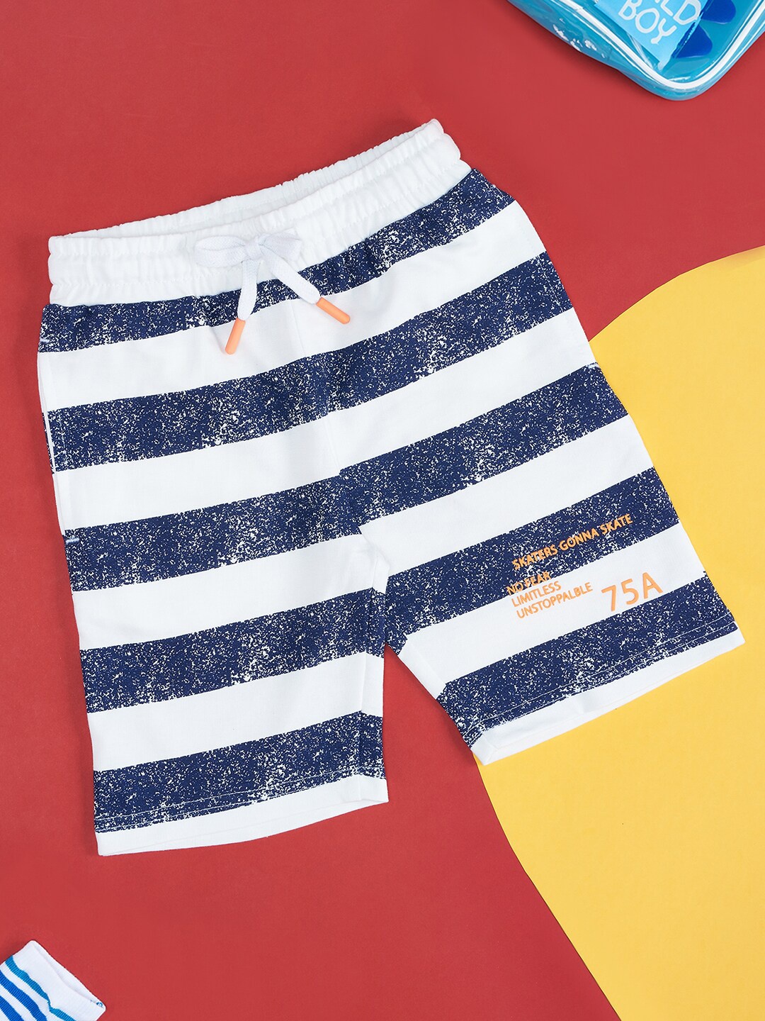 

Pantaloons Junior Boys Striped Cotton Shorts, White